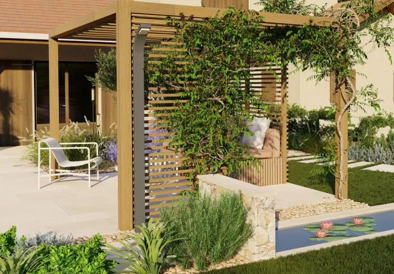 architecte paysagiste Grenoble St Ismier Crolles jardin piscine