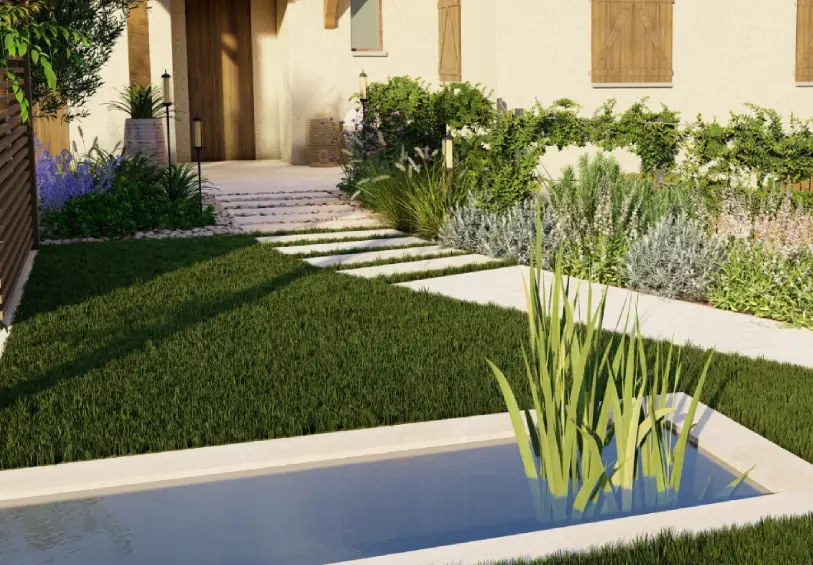 architecte paysagiste Grenoble St Ismier Crolles jardin piscine