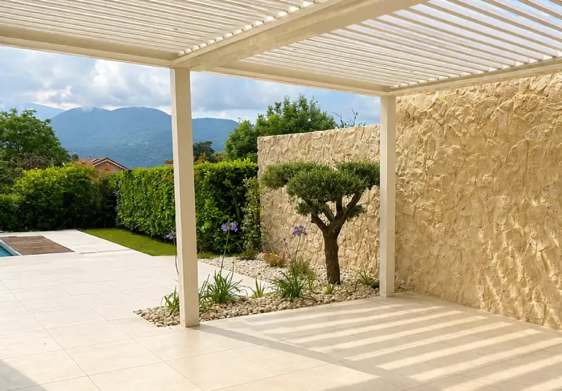 jardin contemporain piscine poolhouse